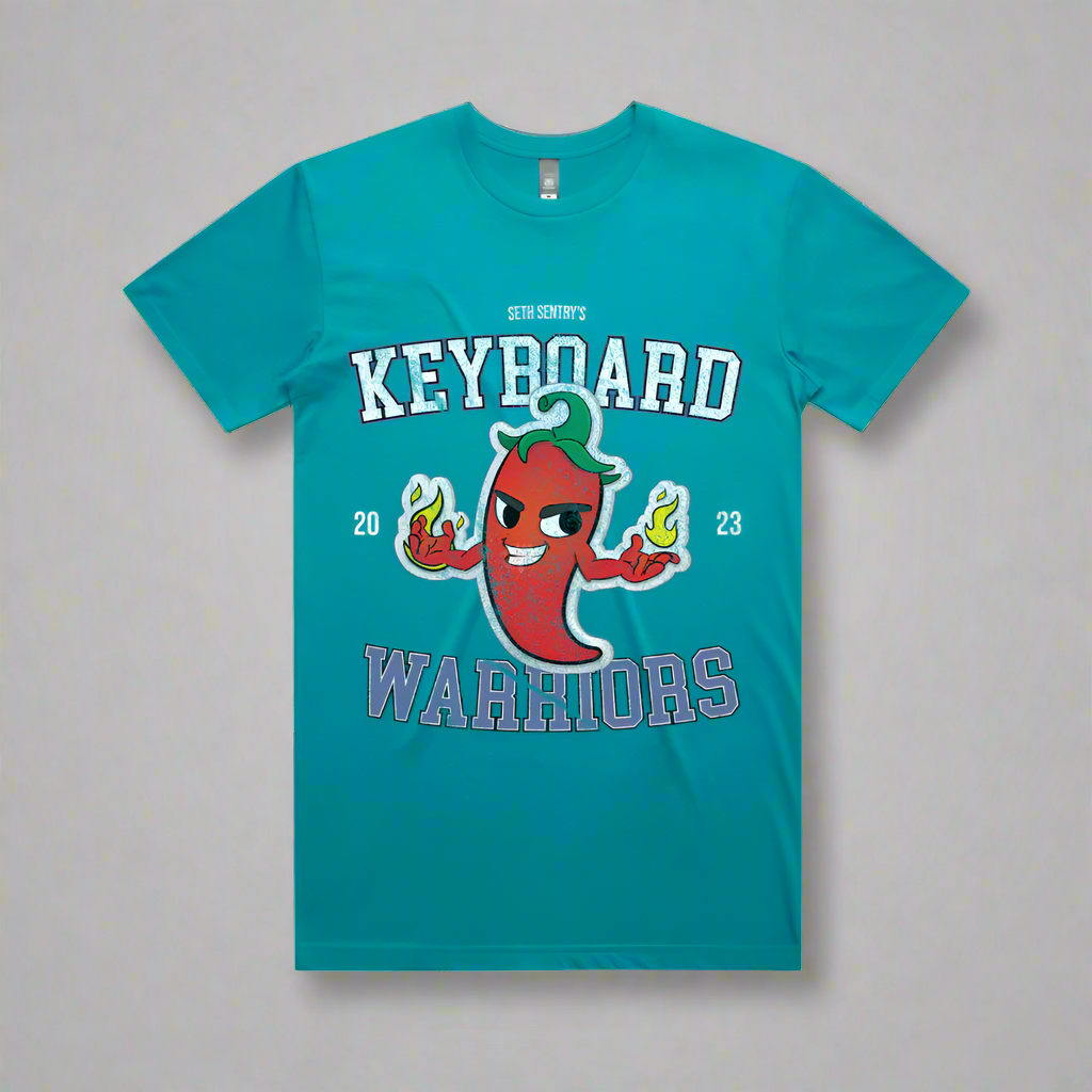 SETH SENTRY | KEYBOARD WARRIORS CHILLI Teal T-shirt